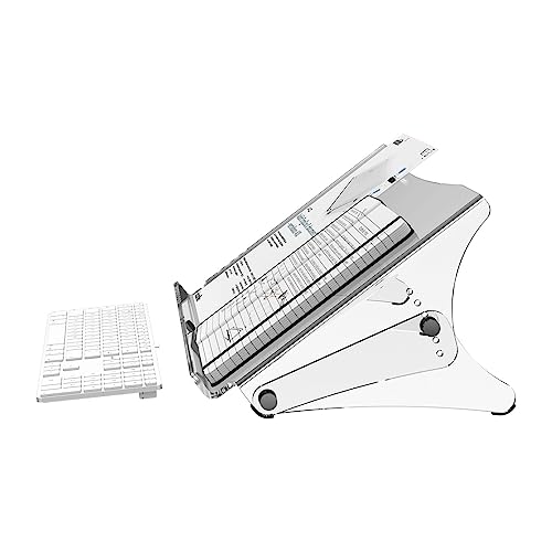 Dataflex Addit ErgoDoc® Dokumentenhalter - Verstellbar 400, Klarer Acryl, Dokumentenhalter auch geeignet für Bücher, Ordner bis A3, Verstellbar, Tragkraft 6kg, Ablagefläche für Tastatur