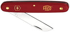 FELCO 3.90 50 Okulier- und Schneidmesser (Klinge 57 mm, Messer für Rindenpfropfen/Schneiden von Stecklingen, roter Nylongriff)
