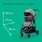 Bebeconfort Breeze Trio, Baby Kinderwagen 3 in 1 mit Kindersitz, 0-22 kg (0-4 Jahre), Reversibler & Leichter Kinderwagen Set, i-Size Kindersitz, Kompakter Faltmechanismus, Mineral Grey