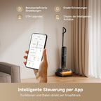 dreame H15 Mix 7-in-1 Nass- und Trockensauger, KI-Roboterarm, Kantenreinigung, 23.000 Pa Saugkraft, intelligente Dosierung, verhedderungsfrei, 100 °C Bürstenrein, 5 Min. 90 °C Trocknung, flach