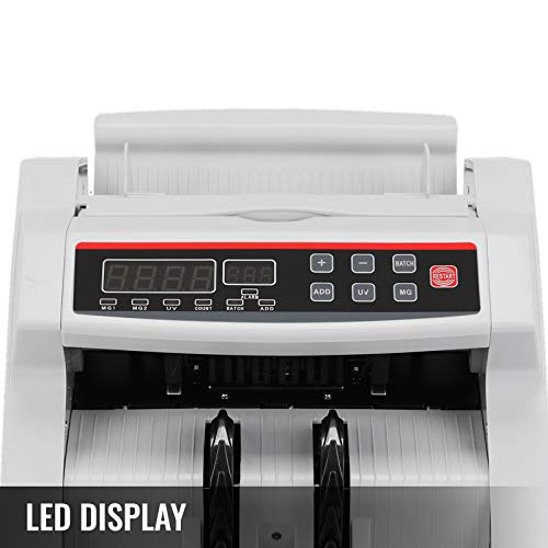 BuoQua Euro Geldzählmaschine mit Echtheitprüfung Banknotenzähler mit UV- und MG-Systeme Geldscheinzähler mit LED Display für Euro Doller Pound, bqp03ltu