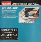 Makita DPO600TKX1 Exzenterpolierer, 1 Akku plus Ladegerät im Transportkoffer, Blau, 18 V / 5,0 Ah