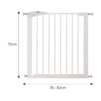 Munchkin Türgitter für Babys, ausziehbares Türschutzgitter & Treppenschutz zum Klemmen, ideal für Kinder und Haustiere, ohne Bohren, 76-82 cm, Weiß