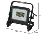 Brennenstuhl LED Baustrahler JARO 7060 M (50W, 5800lm, 6500K, IP65, 5m Kabel, dimmbar, LED Arbeitsstrahler mit Schnellspannverschluss)