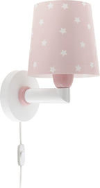 Dalber kinder Wandlampe, Kinderlampe Wandleuchte kinderzimmer Wolken Star Light Sterne Rosa, 82219S, E27
