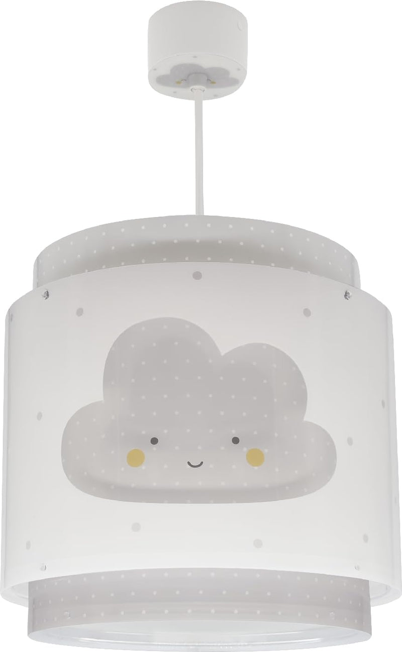 Dalber Lampe kinderzimmer, kinderlampe Pendelleuchte Hängelampe, Deckenleuchte Kinder, Deckenlampe kinderzimmer Baby Dreams Wolke Grau, 76012E, E27