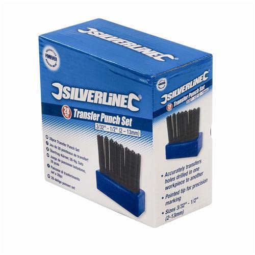Silverline 250575 Übertrag-Körner, 28-tlg. Satz 3/32 Zoll - 17/32 Zoll (2,4mm - 13,4mm)