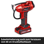 Einhell Akku-Autokompressor CE-CC 18 Li-Solo Power X-Change (Li-Ion, 18 V, max. 11 bar, 60 cm Druckluftschlauch, automat. Abschaltfunktion, Lieferung ohne Akku & ohne Ladegerät)
