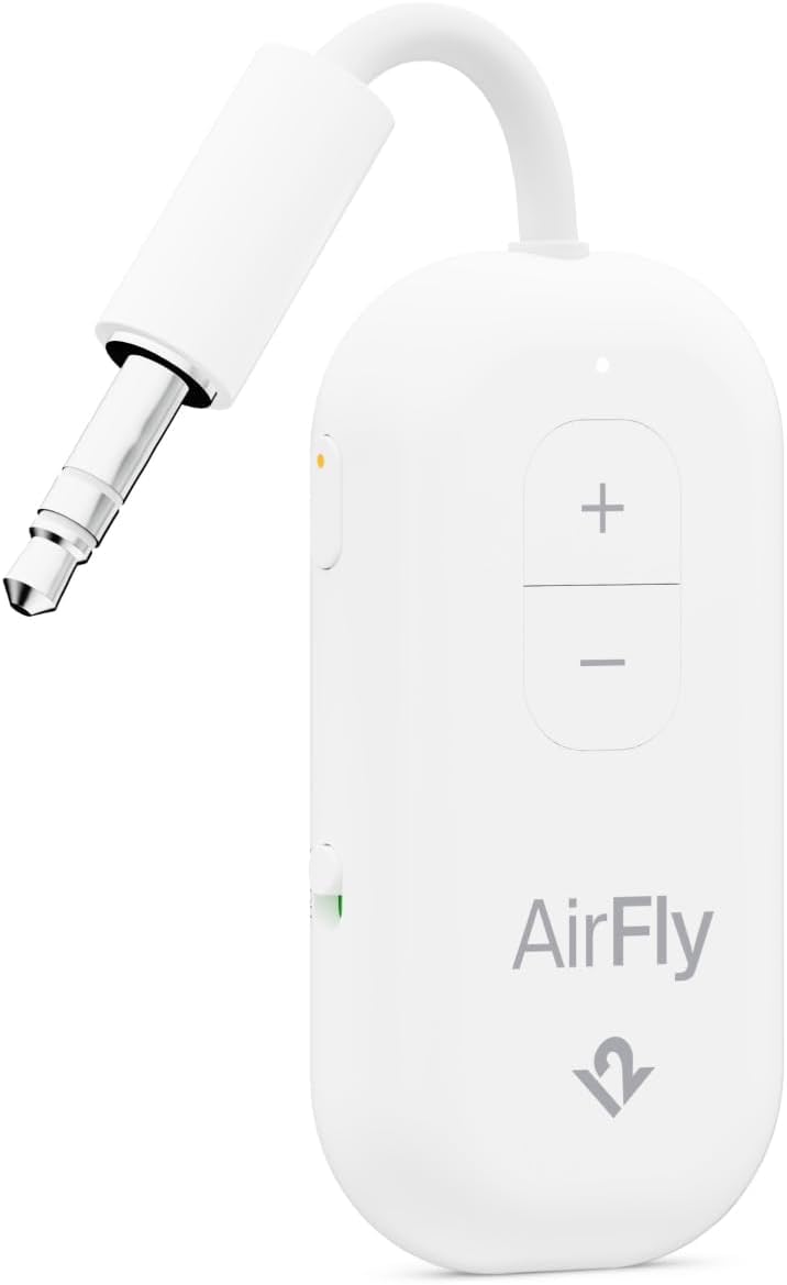 AirFly Pro 2 Schließen Sie Ihre Bluetooth-Kopfhörer an eine beliebige Kopfhörerbuchse an, z. B. an Flugzeugen, Laufbändern oder Spielkonsolen, um überall kabellos zu hören.