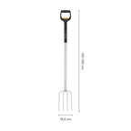 Fiskars Teleskop-Spatengabel für Harte, steinige Böden, Mit 4 Zinken, Länge 1,10 m bis 1,30 m, Hochwertiger Borstahl, Schwarz/Silber, SmartFit, 1070717