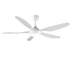 reiga Deckenventilator mit dimmbarer LED Beleuchtung und Fernbedienung, 137 cm Deckenventilatoren 5 Flügel, Kompatibel mit Smart App Alexa - Weiß