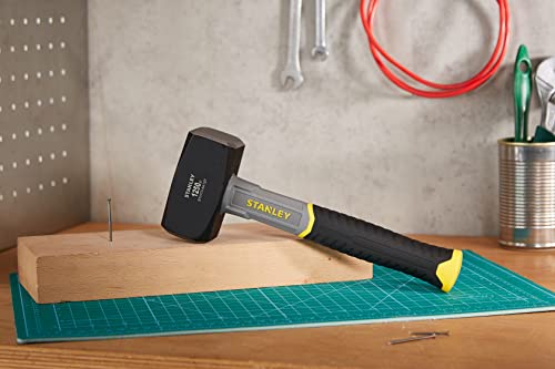 Stanley Fiberglas-Fäustel STHT-54127 (Kopfgewicht 1.250g, 260mm Länge, mit Fiberglas-Kern, optimal ausbalanciert, verstärkte Verbindung zwischen Kopf & Griff, mit Antirutsch-Griff)