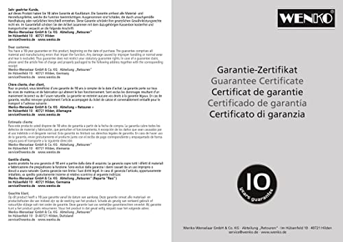 WENKO Leichte Aluminium Trittleiter mit 3 Stufen für 75 cm höheren Stand, rutschsichere XXL-Stufen, Design Klapptrittleiter, TÜV Süd Zertifiziert, 44 x 127 x 5,5 cm, Weiß