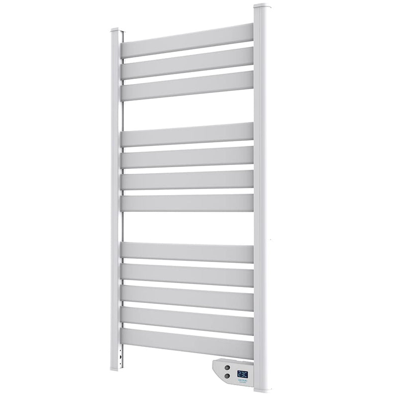 Cecotec Elektrischer Badheizkörper ReadyWarm 9000 Twin Towel White. 500 W, LED-Anzeige, 2 h Timer, Schutzart IP24, doppeltes Sicherheitssystem, Elegantes Design und Montageset, Weiß