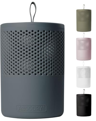 AbsoDry Luftentfeuchter ohne Strom bis 25m² - Inklusive Nachfüllpack - Aus recyceltem Kunststoff - Raumentfeuchter für Wohnzimmer, Badezimmer, Keller - Entfeuchter Wohnung - Dehumidifier - Grau