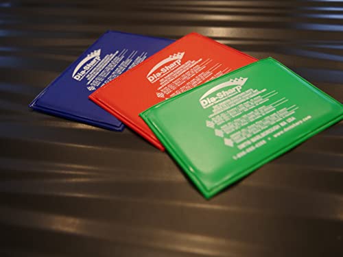 DMT Dia-Sharp® Diamant Taschenschleifstein im Kreditkartenformat Set Grob, Fein & Extrafein, Kompakter Wetzstein für Messer und Werkzeuge, Made in USA, D3EFC