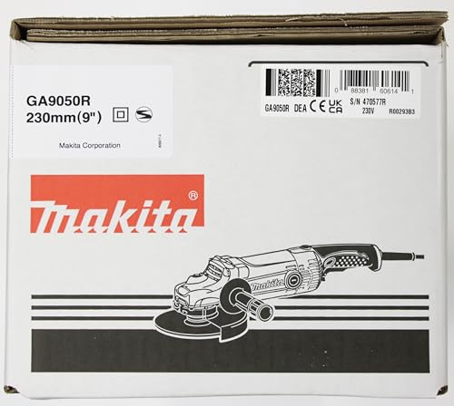 Makita GA9050R Winkelschleifer 230 mm, 2.000 W, Schwarz, Cyan, Silber, (L x B x H) 455 x 250 x 132 mm