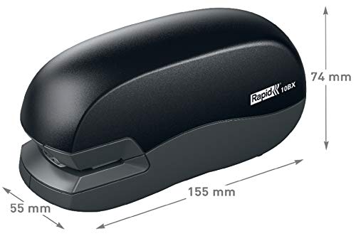 Rapid F Serie 10BX Mobiles Elektrisches Heftgerät, 10 Blatt, batteriebetrieben, Kunststoff/Metall, Schwarz, 5000294