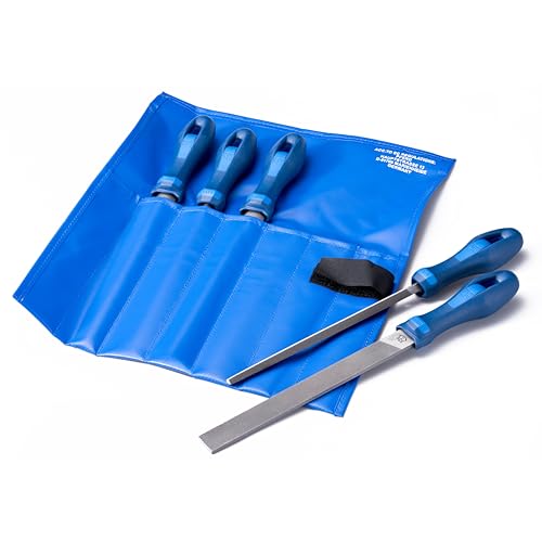 PFERD TOOLS Werkstattfeilen-Set in PVC-Rolltasche, 5 Feilen, 200mm, 11800520 - für ein umfassendes Anwendungsspektrum geeignet