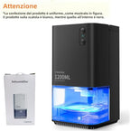 Heelay Luftentfeuchter 1200 ml, elektrischer Luftentfeuchter, energiesparend, tragbar, ultraleise, automatische Abschaltung, 7-farbiges Licht, Raumentfeuchter für Schlafzimmer, Badezimmer und Zuhause