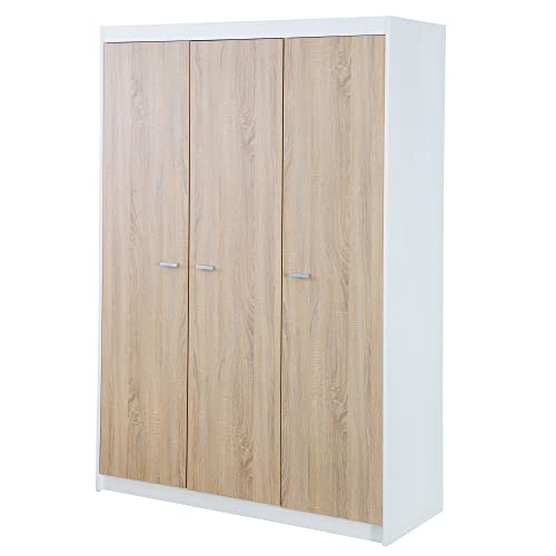 roba Zimmerset 'Gabriella', 3tlg, Bicolor, inkl. Bett 70x140cm, Wickelkommode mit 3 Schubladen, Schrank 3-türig
