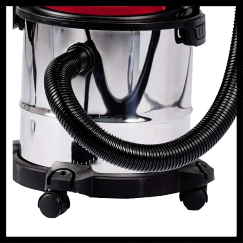 Einhell TC-VC 1812 S Nass-Trockensauger (1.250 W Leistung, 36mm Schlauchsystem, 12 l Edelstahlbehälter, Schaumstofffilter, umfangr. Düsenzubehör)