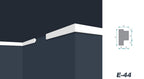 MARBET DESIGN Stuckleisten XPS Styropor weiß - LED indirekte Beleuchtung Stuck Wandleisten Profil E-Leisten - (20 Meter / 10 Leisten E-44)