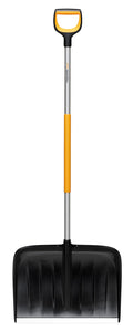 Fiskars Schneeräumer für große Schneemengen, X-series, Länge: 153,5 cm, Aluminium/Polymer, Schwarz/Orange/Grau, 1057178