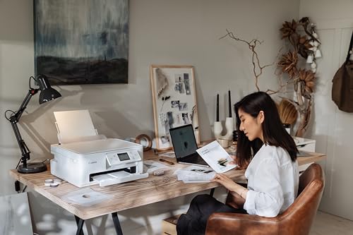 Canon PIXMA TS7650i Multifunktionsdrucker 3in1 (Tintenstrahl,Drucken, Kopieren, Scannen, A4, 6,7 cm Touch LCD, WLAN, Duplexdruck, 2 Papierzuführungen, kompatibel mit Pixma Print Plan ABO) Weiß