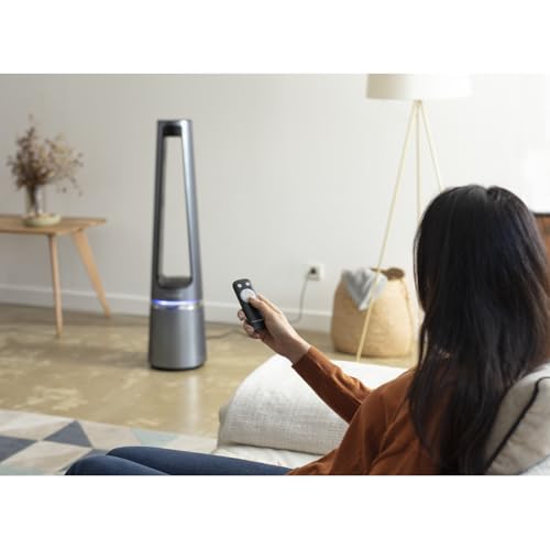 Rowenta rotorloser 2 in1 Luftreinigungsventilator Eclipse QU5030 | Luftreiniger und Ventilator | Feinpartikel | 12 Geschwindigkeiten | Timer | verzögerte Startfunktion | Fernbedienung | Anthrazit