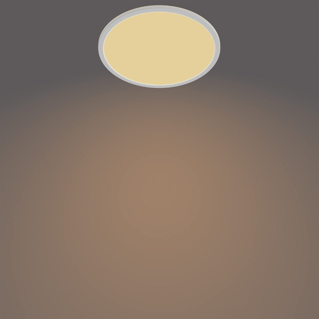 Philips LED Badezimmer Deckenleuchte Superslim (18 W), 3 Lichteinstellungen, warmweißes Licht, dimmen ohne Dimmer, IP44 Schutz, weiß, 30cm