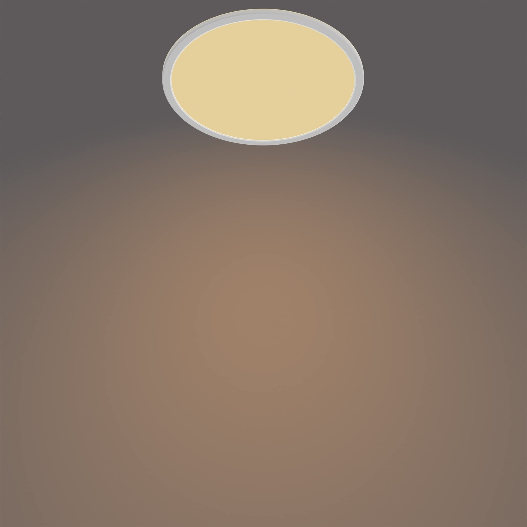 Philips LED Badezimmer Deckenleuchte Superslim (18 W), 3 Lichteinstellungen, warmweißes Licht, dimmen ohne Dimmer, IP44 Schutz, weiß, 30cm