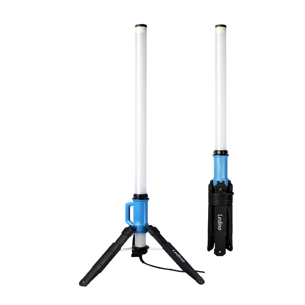Ledino LED Stehlampe 120W | 360° Lichtsäule | 14400lm | IP69K | LED Baustrahler | Flutlicht für Werkstatt & Baustelle | nicht dimmbar | 5m Kabel