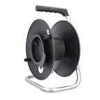 as - Schwabe Universal-Roller Leertrommel Ø285 mm mit Kabelhaspel, Feststellbremse, Fußgestell und ergonomischen Haltegriff, für diverse Kabellängen, 12121