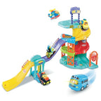 VTech TUT TUT Baby Flitzer - Parkhaus – Interaktive Parkgarage Mit Beweglichen Elementen, Melodien, Liedern und Mehrsprachigem Bus – Für Kinder Von 1-5 Jahren