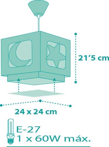 Dalber Lampe kinderzimmer, kinderlampe Pendelleuchte Hängelampe, Deckenleuchte Kinder, Deckenlampe kinderzimmer, Mond und Sterne Rosa MoonLight, 63232S, E27