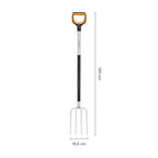 Fiskars Spatengabel für harte, steinige Böden, Mit 4 Zinken, Länge: 120 cm, Qualitätsstahl-Zinken/Glasfaserverstärkter Kunststoff-Stiel, Schwarz/Orange, Xact, 1070716