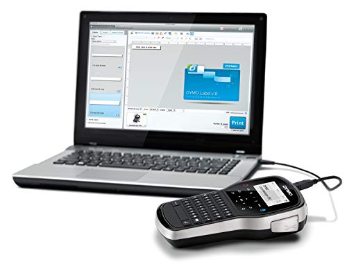 DYMO LabelManager 280 Wiederaufladbares Handheld-Etikettendrucker-Set, QWERTY-Tastatur, mit 2 Rollen D1-Etiketten und Tragetasche