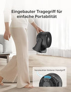 PELONIS 3 stufiger Luftzirkulationsventilator 18 cm Kompakt Tischventilator mit 100° Neigung, Leiser Betrieb für Schlafzimmer & Büro Energieeffizienter Schwarz Ventilator