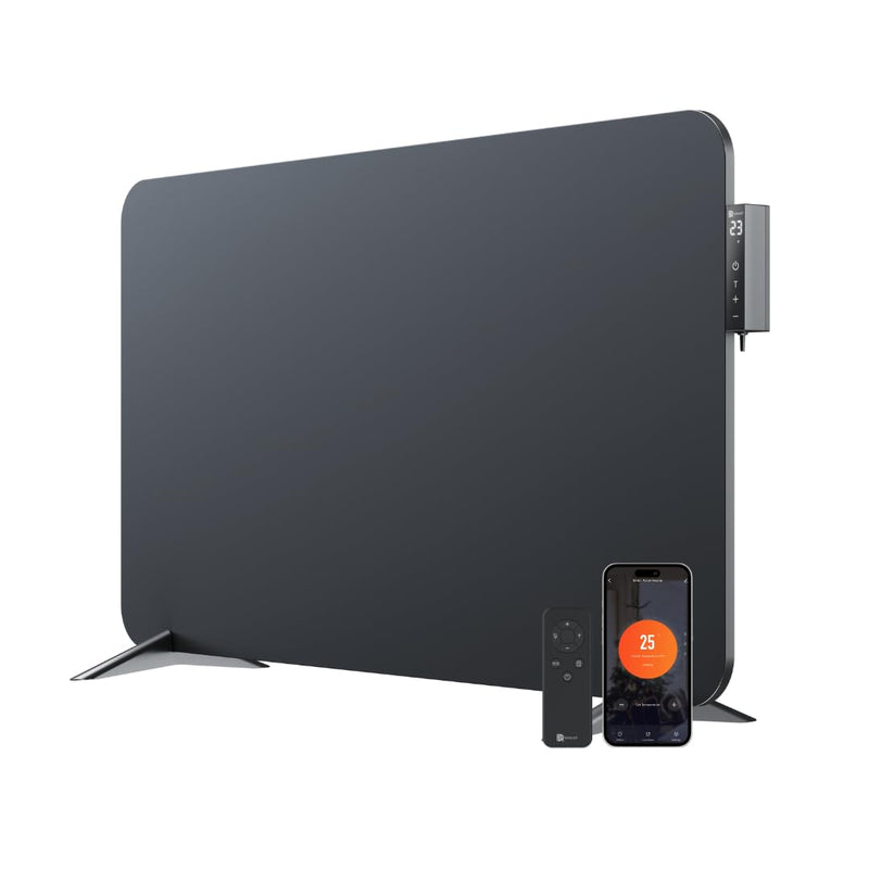 BR Bringer Infrarotheizung 750 Watt mit Smart Thermostat, WIFI & App - für Wandmontage oder als Standgerät für kleinere Räume bis 15m² - sehr Energiesparend - Deutsche Qualitätsmarke (weiß)