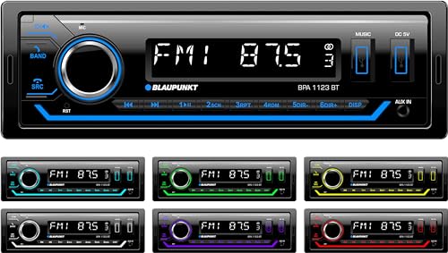 Blaupunkt BPA 1123 BT, 1-DIN Autoradio, Bluetooth, USB, Aux-Eingang, Sub-Out, Multicolour, 4x50Watt, 12V