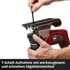 Einhell Professional Akku-Stichsäge TP-JS 18/135 Li BL Power X-Change (18 V, 135 mm Schnitttiefe in Holz, 26 mm Hubhöhe, Brushless, inkl. Sägeblatt, ohne Akku und Ladegerät)