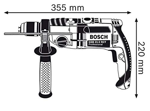 Bosch Professional Schlagbohrmaschine GSB 21-2 RCT (Bohr-Ø in Beton: 13-22 mm, 1300 Watt, inkl. Schnellspannbohrfutter 13mm, Tiefenanschlag 210mm, Zusatzhandgriff, Handwerkoffer)