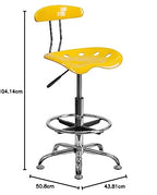 Flash Furniture Zeichenhocker mit Traktorsitz, gelb und verchromt