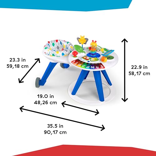 Baby Einstein, Around We Grow 4-in-1 Spieltisch & Lauflernhilfe mit Lichtern & Musik, Lauflernwagen mit Spielstation,15 Aktivität Spielzeug, 360° drehender Sitz, höhenverstellbar, Kinder ab 6 Monaten