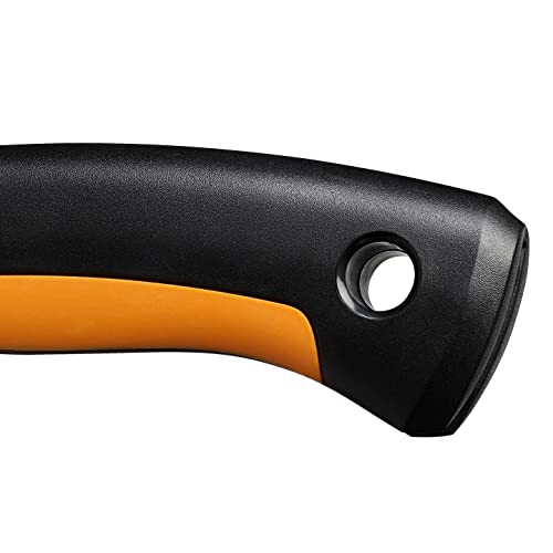 Fiskars Plus Klappsäge, Für dicke Stämme und Äste, 3 Schneidpositionen, Scharfes Power Tooth-Blatt, Grobzahnung, Blattlänge: 21 cm, Schwarz/Orange, SW69, 1067553