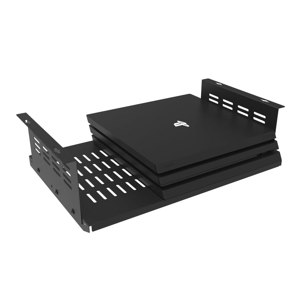 JINGCHENGMEI Untertisch-Computer-Halterung für SFF-Computer und PCs mit kleinem Formfaktor, platzsparend, 43.9x10.2x30.5 cm, PS4 Slim, PS4 Pro für Gaming unter dem Schreibtisch