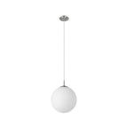 EGLO Pendellampe Rondo, 1 flammige Pendelleuchte, Hängeleuchte aus Metallin Silber, Glas in Opal matt weiß, E27 Fassung, Ø 30 cm