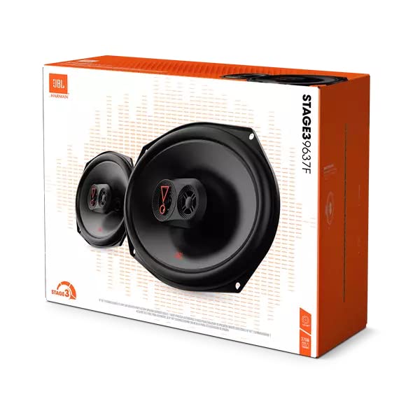 JBL Stage3 9637F 3-Wege Auto Lautsprecher Set von Harman Kardon ohne Gitter - 375 Watt KFZ Ovale Autolautsprecher Boxen - 6" x 9" (152 mm x 230 mm)
