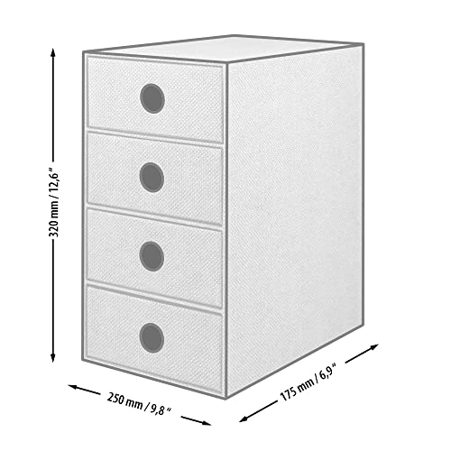 Rössler SOHO 4er Schubladenbox aus Papier | Büro Organizer Schreibtisch | Schubladen Organizer Büro Zubehör & Bürobedarf | Schreibtisch Organizer Box | 18 x 25 x 32 cm | 1 Stück | Farbe: Haselnuss